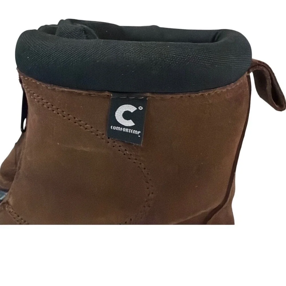 Comfortemp Womens Brown Suede Black Rubber Front Zip Duck Boots Size 8